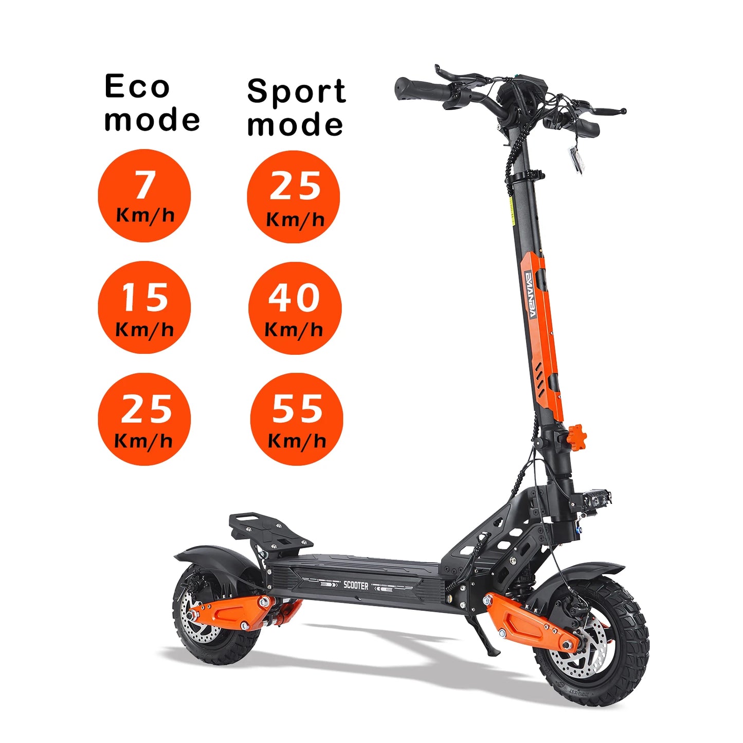 Scooter Elettrico Fuoristrada Con Sedile 1200W 48V 21Ah Batteria NFC Autonomia 40-60 Km