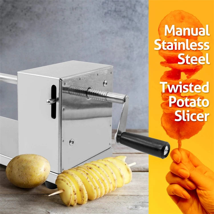 LMETJMA Taglierina a spirale per patate Tornado manuale Affettatrice per patate intrecciate Taglierina per patate a spirale Patate fritte Tornado Twister JT309