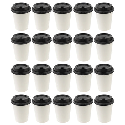 Tazze Da Caffè Usa E Getta Con Coperchio In Carta Kraft 50 Pezzi Per Ufficio Asporto