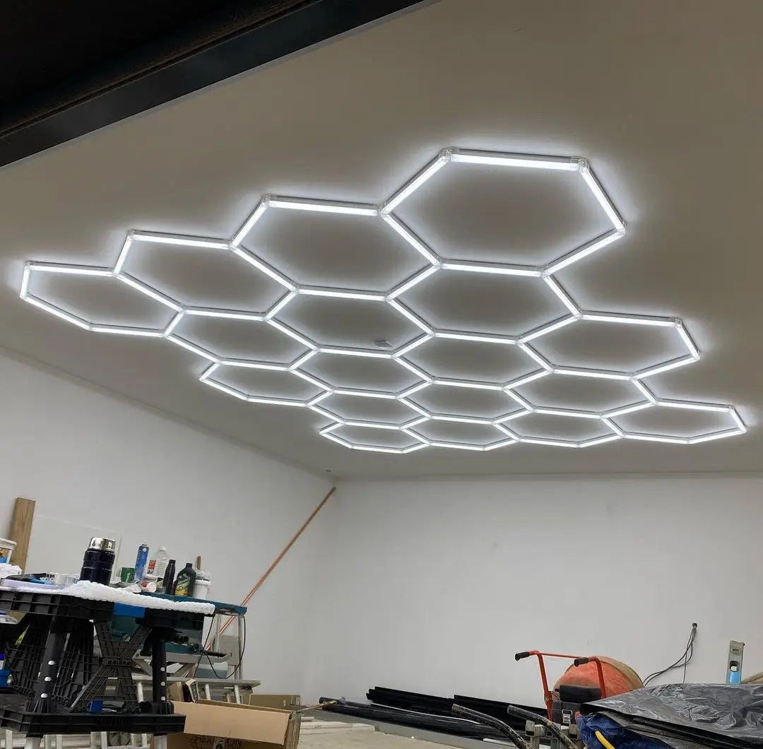 Luce Led Esagonale Da Soffitto 6500K Ultra Luminosa 2000 Lumen Per Garage Seminterrato E Palestra Casa 50000 Ore