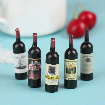 Set 10 Bottiglie di Vino in Miniatura per Casa delle Bambole in Scala 1 12 Accessori Arredo