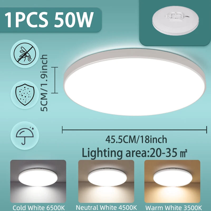 Plafoniera LED Da Soffitto 18W-50W 220V, Illuminazione Moderna Per Soggiorno E Decorazione Casa