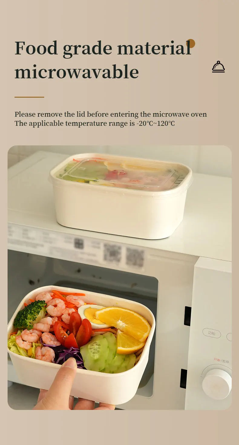 25 pz/set Scatole di Carta Kraft Usa E Getta Scatole per il Pranzo con Coperchi Ciotole per Imballaggio di Fast Food Bento Box per la Catering Da Asporto