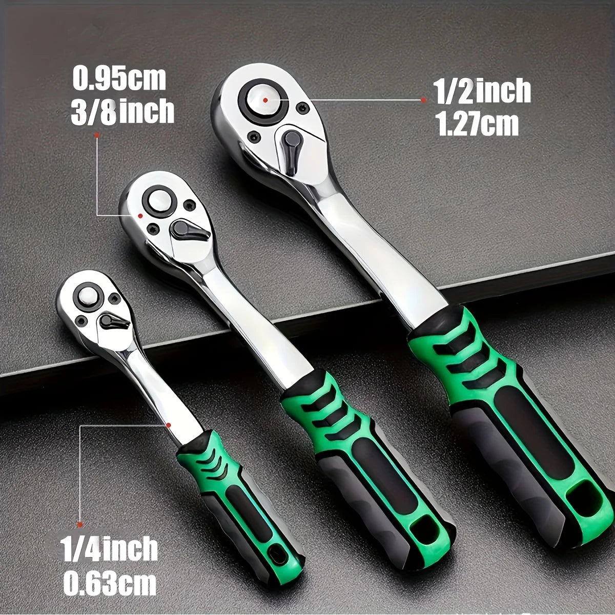 Set Chiavi A Cricchetto 72 Denti 12 Pezzi Con Impugnatura Reversibile Per Manutenzione Auto