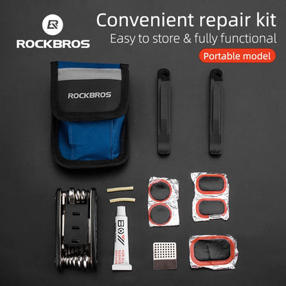 Kit Strumenti Multifunzionali Per Biciclette Rockbros Con Leve Per Pneumatici Riparazione Portatile