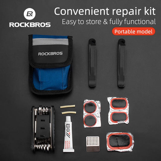 Kit Strumenti Multifunzionali Per Biciclette Rockbros Con Leve Per Pneumatici Riparazione Portatile