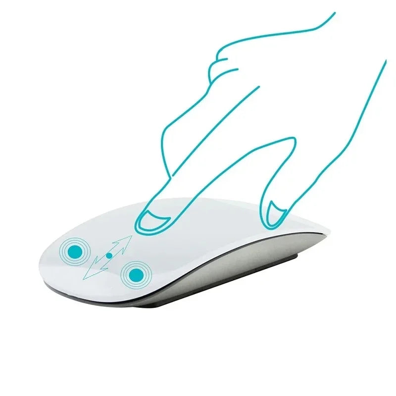 Mouse Wireless Dual Mode Bluetooth Sottile Ergonomico Ricaricabile Con Funzione Touch Per MacBook Air Pro PC Laptop