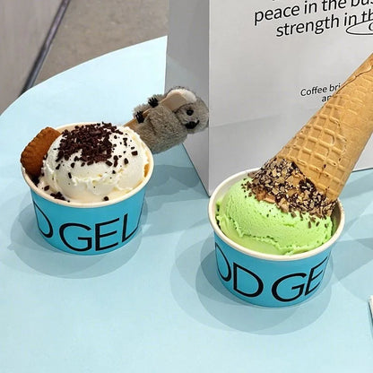 Bicchieri Per Gelato Personalizzati Con Logo Stampato In Carta E Ciotole Per Catering