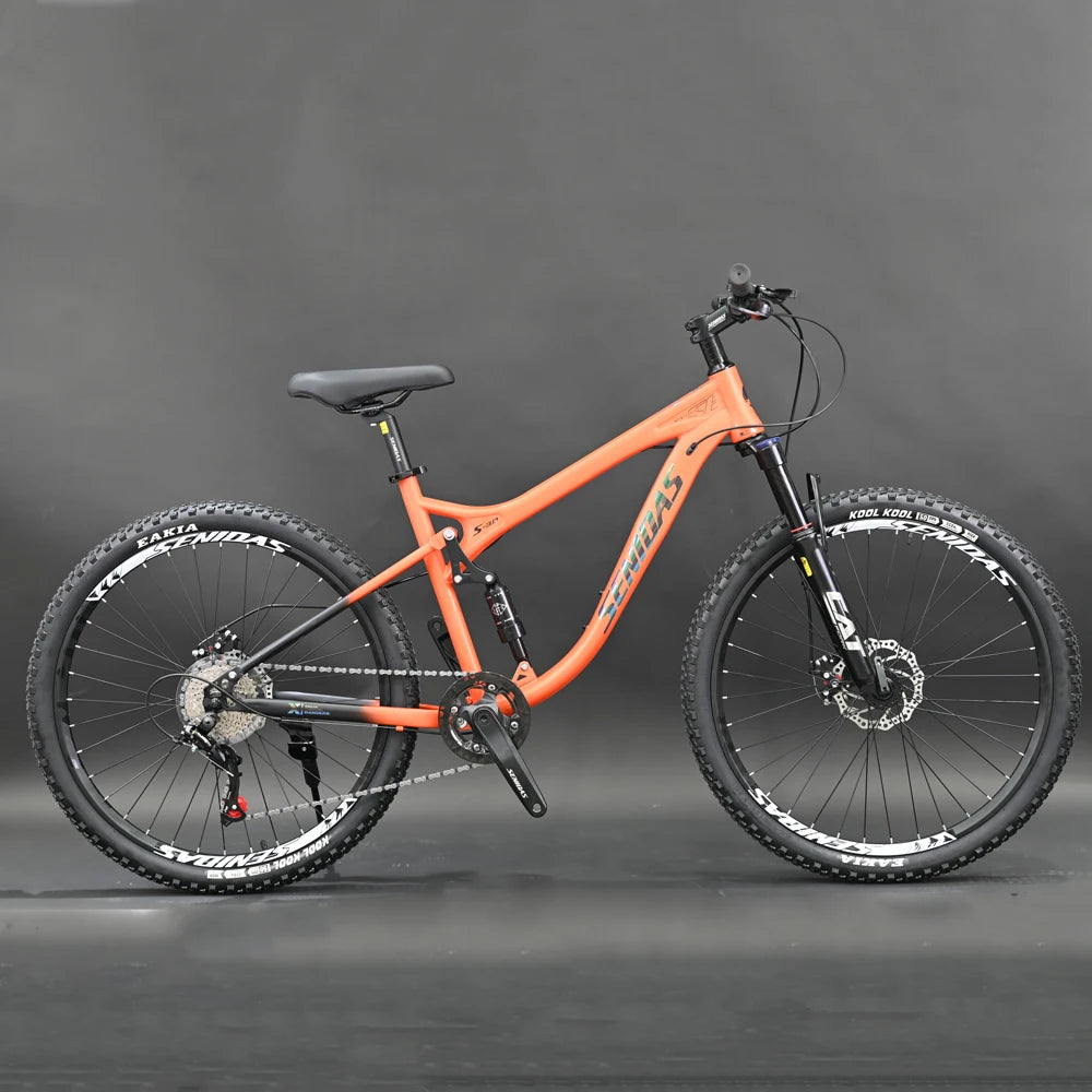 Bicicletta da Montagna 26 Pollici 8 Velocità Adulti con Telaio in Acciaio e Freni a Disco