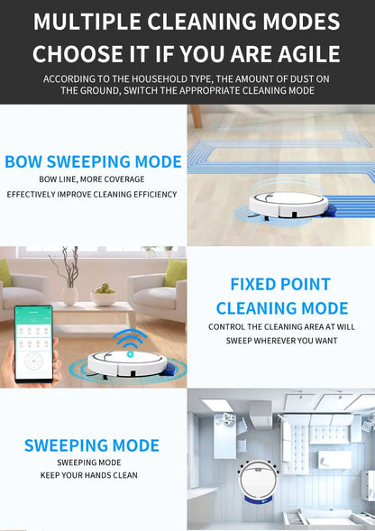 Aspirapolvere Robot Smart 2800 Pa Senza Fili Controllo Remoto Pulisce Pavimenti Asciutti e Bagnati