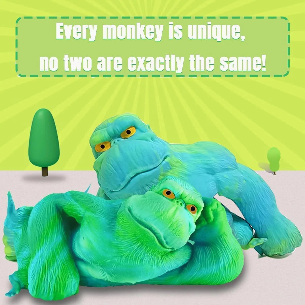 Squishy Scimmia Giocattolo Elastico Colla Riempito di Gomma Gorilla Elastico Estensibile Autismo Decompressione Giocattolo Adulti Bambini Regalo