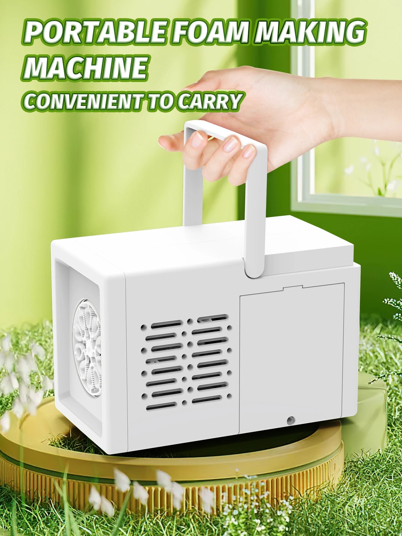 Macchina Per Bolle Elettrica Portatile Con Soffiaggio Automatico A 10 Fori Per Feste All Aperto Senza Batteria