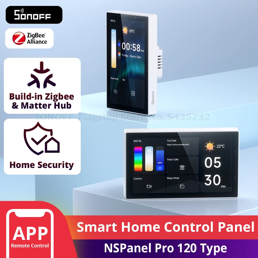 NSPanel Pro 120 Pannello Controllo Smart Home Monitoraggio Consumo Energetico Modulo Zigbee