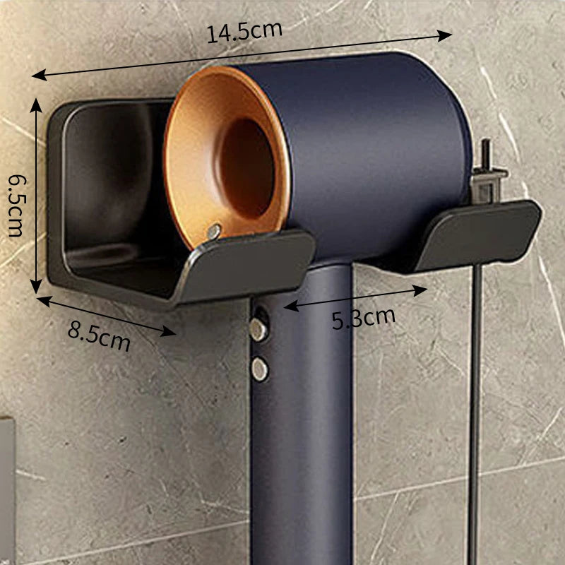 Porta Asciugacapelli A Parete Con Mensola In Plastica Per Bagno E Organizzazione Degli Accessori