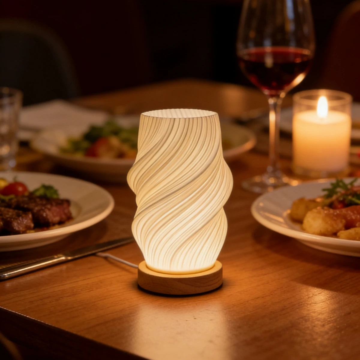 Lampada Da Scrivania Moderna 3D Stampata Con Luce Notturna Dimmerabile USB Per Camera Da Letto e Soggiorno