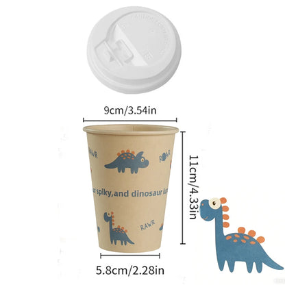 Bicchieri di Carta Usa e Getta con Coperchio 12 oz in Polpa di Bamboo per Bevande Calde o Freddo Ufficio e Casa