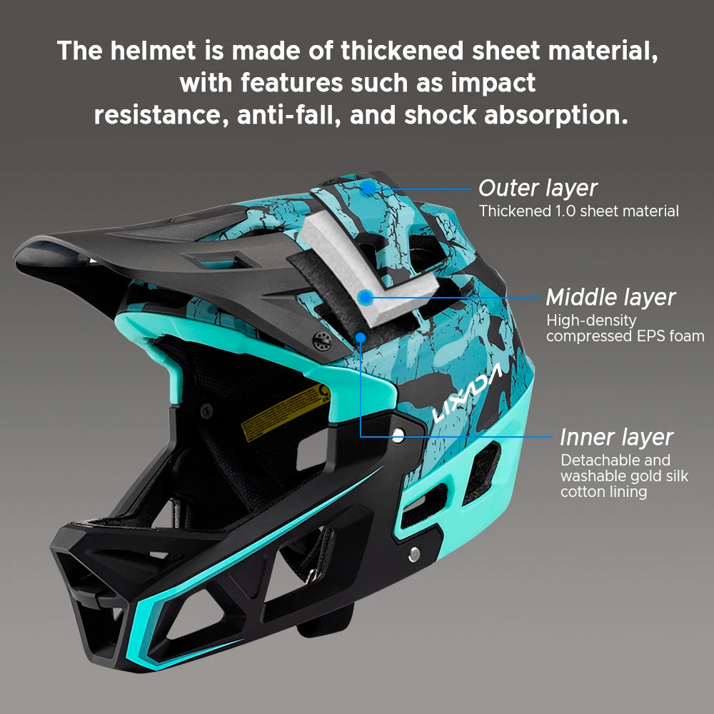 Casco Integrale Per Bici Da Montagna Discesa Adulti Protezione Elevata Leggerezza Comfort