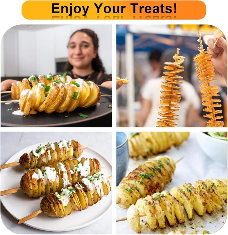LMETJMA Taglierina a spirale per patate Tornado manuale Affettatrice per patate intrecciate Taglierina per patate a spirale Patate fritte Tornado Twister JT309