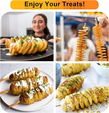 LMETJMA Taglierina a spirale per patate Tornado manuale Affettatrice per patate intrecciate Taglierina per patate a spirale Patate fritte Tornado Twister JT309