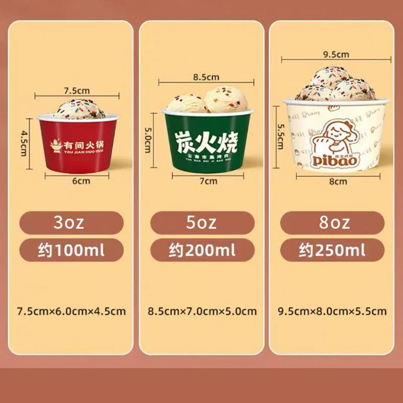 Bicchieri Per Gelato Personalizzati Con Logo Stampato In Carta E Ciotole Per Catering