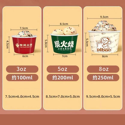 Bicchieri Per Gelato Personalizzati Con Logo Stampato In Carta E Ciotole Per Catering