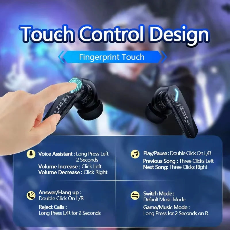 Lenovo GM2 Pro Auricolari Da Gioco Bluetooth 5.3 Con Cancellazione Attiva Del Rumore E Microfono