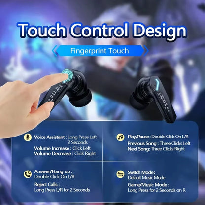 Lenovo GM2 Pro Auricolari Da Gioco Bluetooth 5.3 Con Cancellazione Attiva Del Rumore E Microfono