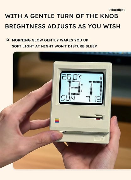 Sveglia retrò Maclock Macintosh Un classico ornamento da tavolo con un design dell'orologio digitale