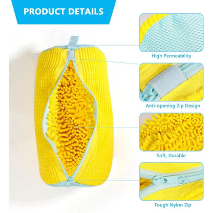 Borsa Gialla Per Lavatrice Resistente Con Cerniera Blu Ideale Per Scarpe Da Ginnastica