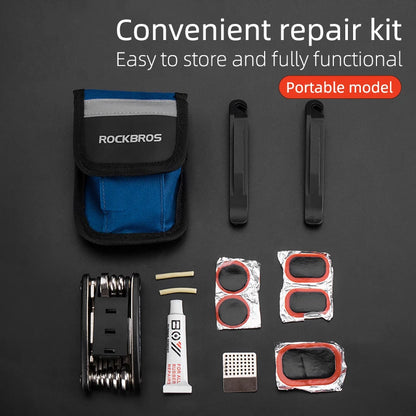 Kit Strumenti Multifunzionali Per Biciclette Rockbros Con Leve Per Pneumatici Riparazione Portatile