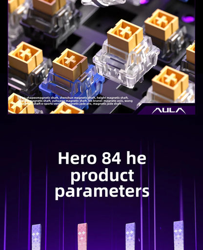 Tastiera Meccanica Da Gioco Aula Hero 84HE Con Interruttore Magnetico RGB Ergonomia