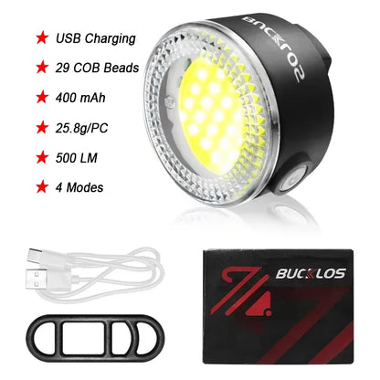 Luci Frontali e Posteriore per Bicicletta Ricaricabili USB Impermeabili LED COB MTB e Bici da Strada