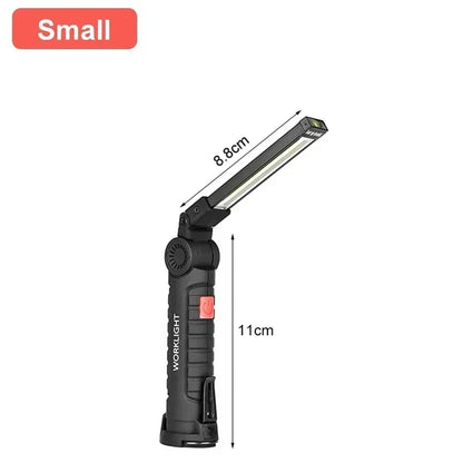 Lampada Da Lavoro Portatile Led Cob Ricaricabile Usb Con Gancio Magnetico E Power Bank