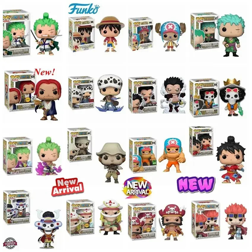 FUNKO POP ONE PIECE Stili completi 939 SHANKS Brook 1129 CHOPPER 918 ZORO 923 Rufy GEAR FOUR 926 #   LAW 926 #   1016 #   Giocattolo modello figura