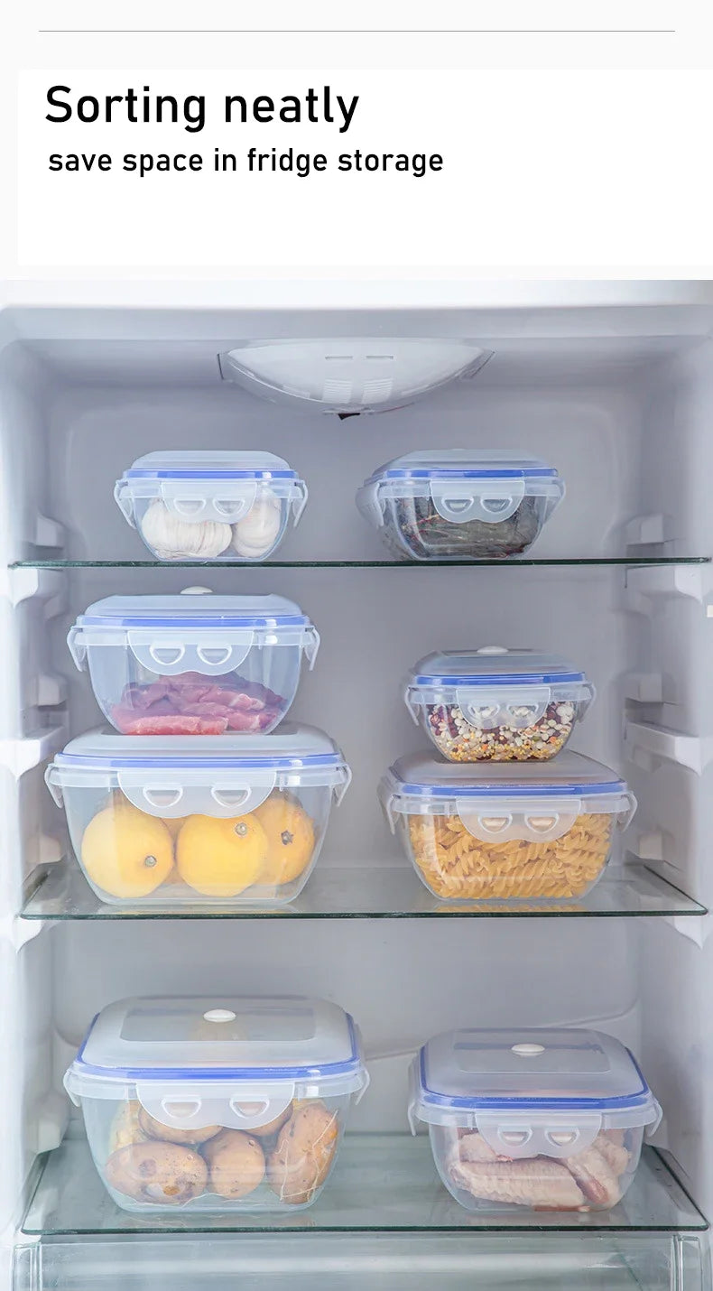 1/3PCS Scatola di Conservazione degli Alimenti Sottovuoto Contenitore di Immagazzinaggio Frigo Organizzatore Microonde Sicuro Conservazione Fresca Scatola di Tenuta Dispenser di Alimenti