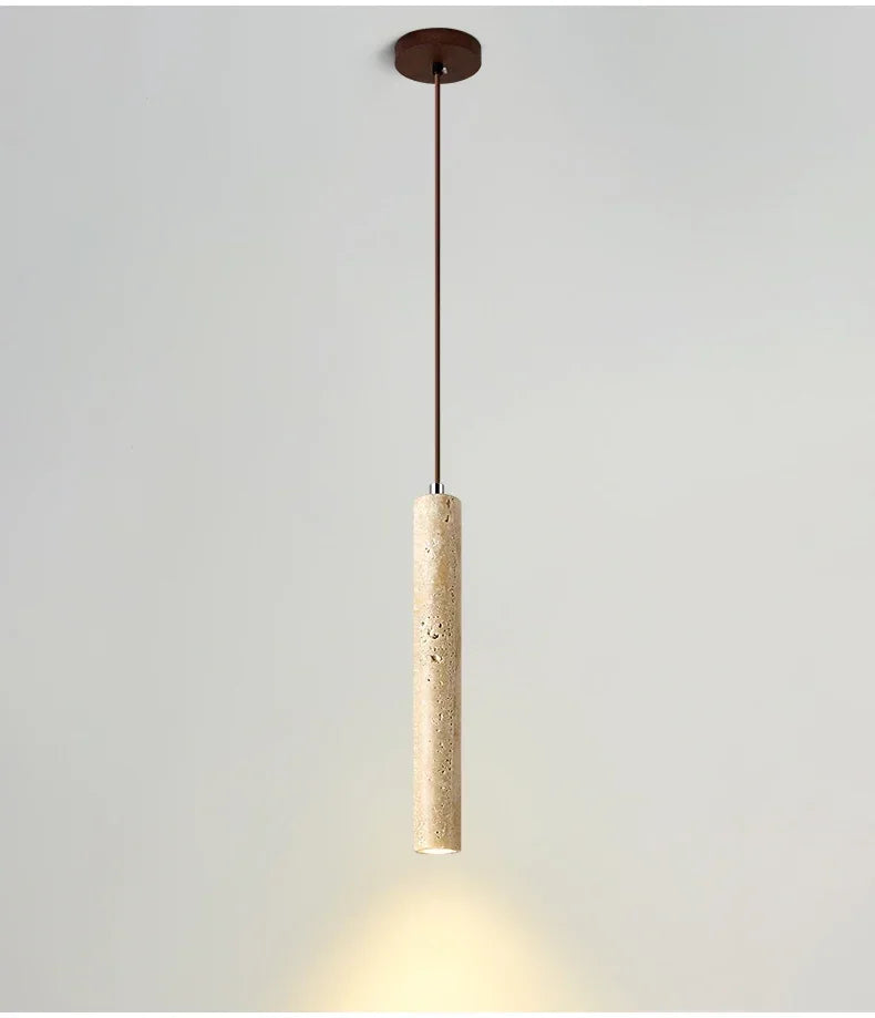 Lampada a Sospensione in Pietra Gialla Stile Giapponese Wabi Sabi per Camera da Letto e Bar