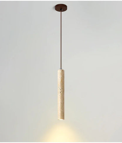 Lampada a Sospensione in Pietra Gialla Stile Giapponese Wabi Sabi per Camera da Letto e Bar