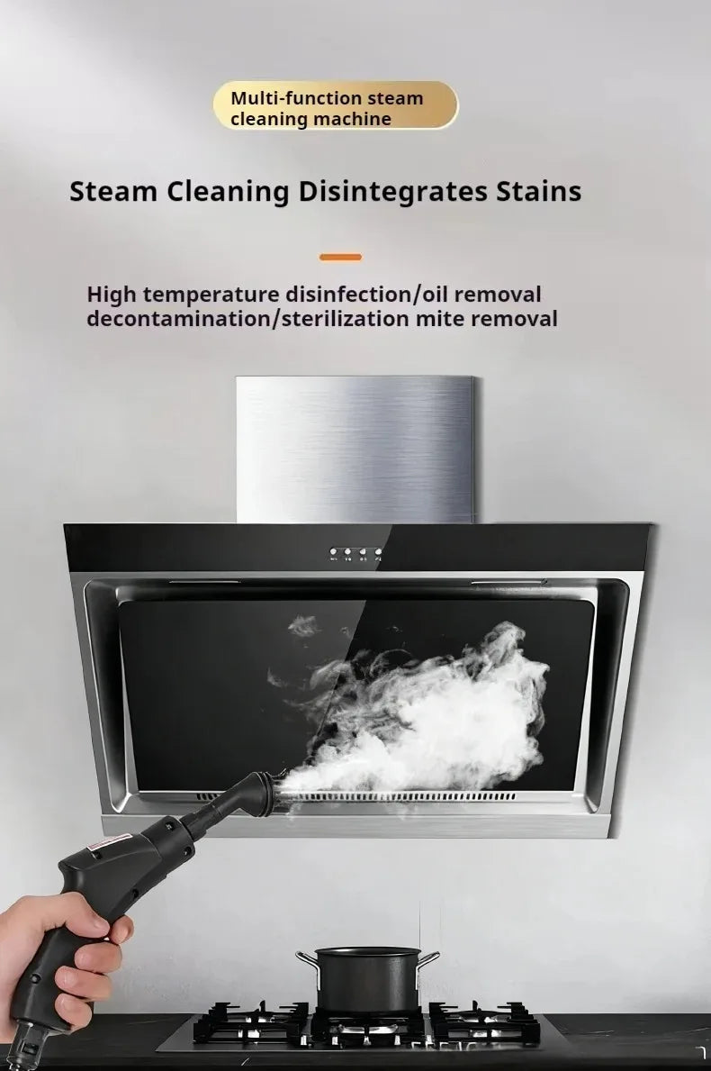 Pulitore a vapore da 1,2 litri Sterilizzazione ad alta temperatura Aria condizionata Cappa da cucina Pulitore a vapore per casa/auto 220 V/110 V Spina UE/USA