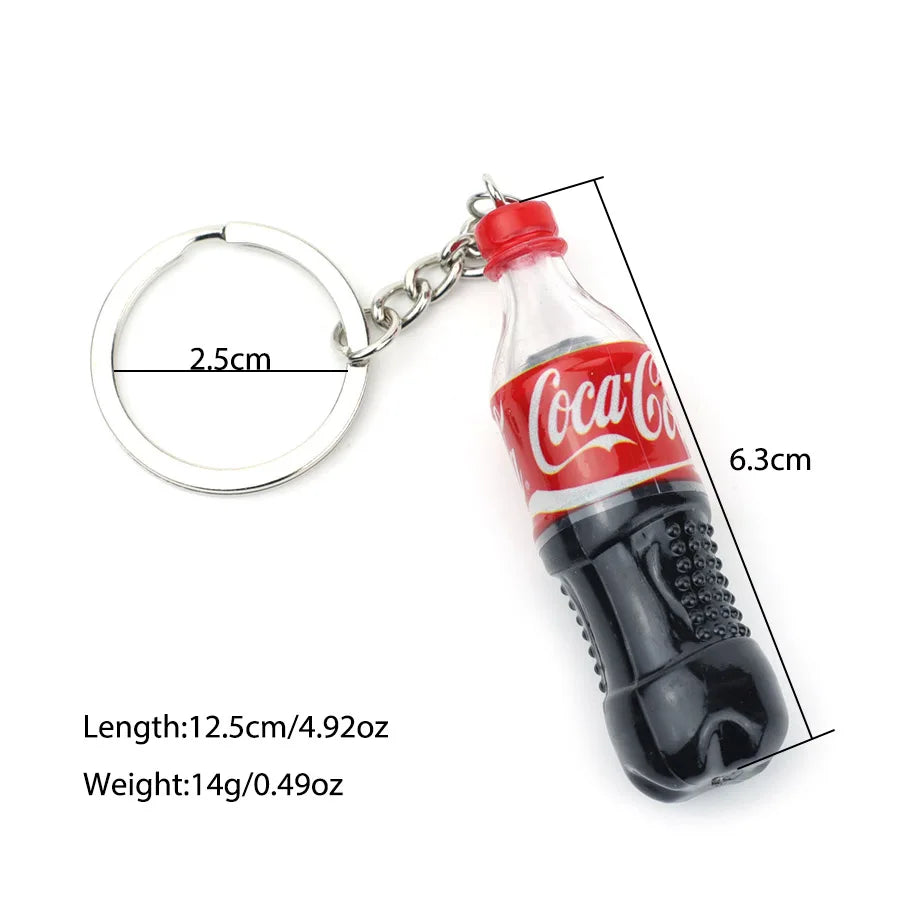 Portachiavi creativo per bottiglia di bevande Accessori di abbigliamento Unisex 5 stili Portachiavi regalo per amici in miniatura con gingillo appeso fresco