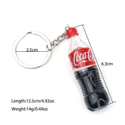 Portachiavi creativo per bottiglia di bevande Accessori di abbigliamento Unisex 5 stili Portachiavi regalo per amici in miniatura con gingillo appeso fresco