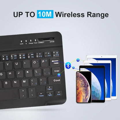 Tastiera Wireless Mini Bluetooth Per Laptop Tablet Smartphone Ricaricabile Compatibile Android iOS Windows