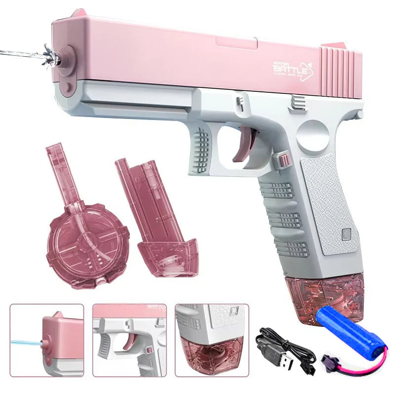 Pistola Ad Acqua Elettrica Ricaricabile A Lungo Raggio Per Battaglie Spiaggia Piscina Giardino Estivo Regalo Compleanno