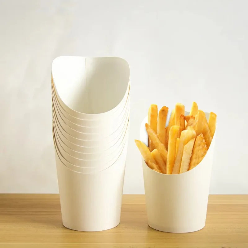 Tazze Per Patatine Fritte In Carta Kraft Naturale 50 100 Pezzi Per Snack Catering