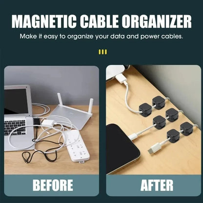 Portacavi magnetico con clip per cavi, porta cavi adesivo, organizer per cavi per la gestione della scrivania dell'home office