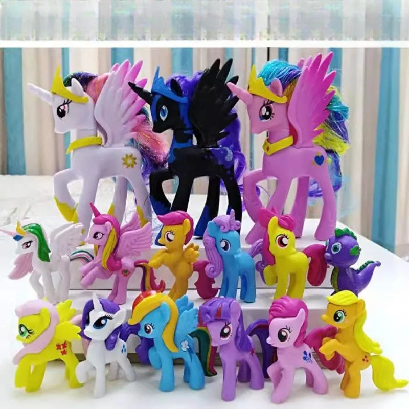 Set di giocattoli My Little Pony Fluttershy Rainbow Dash Twilight Sparkle Princess Cadence Luna Regalo a mano