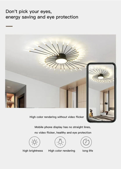 Lampada Da Soffitto Led A Forma Di Fiore Per Soggiorno E Camera Da Letto, Luce Moderna Sala Da Pranzo