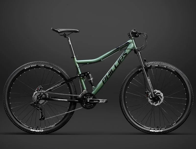Bici MTB Doppio Ammortizzatore Adulti, Ruote 26 27.5 29, Freno a Disco, 24-30 Velocità per Tutte le Strade