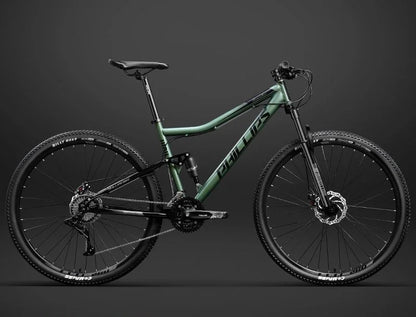 Bici MTB Doppio Ammortizzatore Adulti, Ruote 26 27.5 29, Freno a Disco, 24-30 Velocità per Tutte le Strade