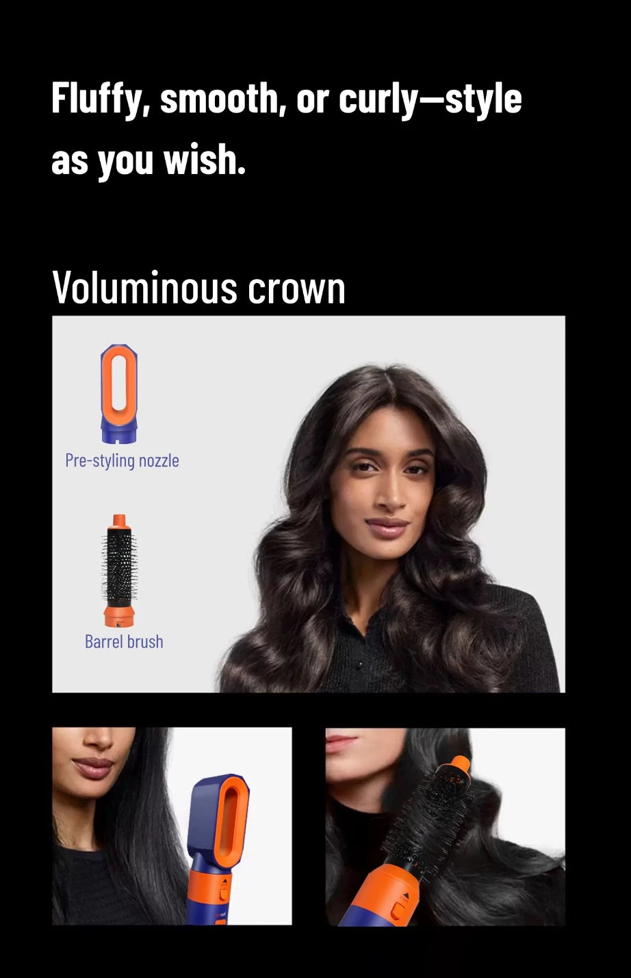Styler per capelli 6 in 1 Nuovo asciugacapelli liscio per capelli styler per capelli 6 in 1 con barile di arricciatura Spazzola ad aria calda Strumento per lo styling MultiStyler
