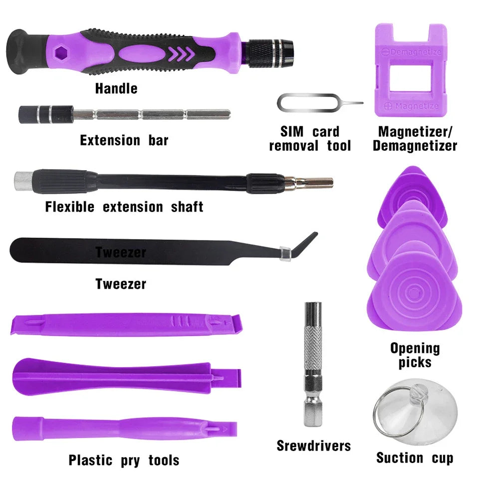 Set Cacciaviti Di Precisione 115 In 1 Magnetici Per Riparazioni Laptop MacBook Smartphone